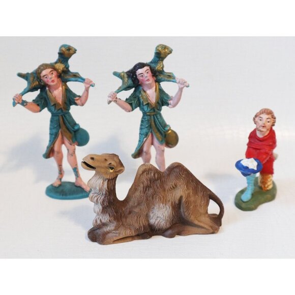 14 Vintage Italian Nativity Scene Figures Shepherds Sheep Camel Fontanini Depose - Picture 4 of 8